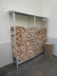 Holzgestell, Feuerverzinkt mit Abdeckblech aus Chromstahl